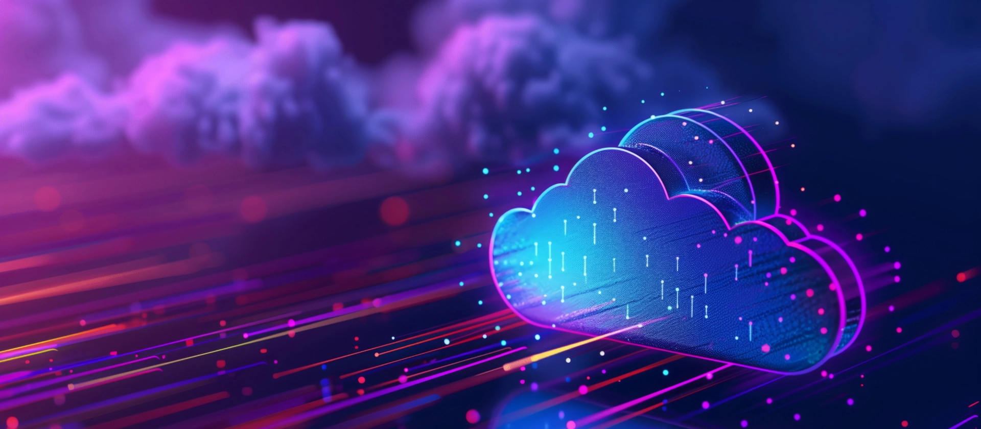 SAP Datasphere: Digital illustration of cloud icon, storage and cyber security concept