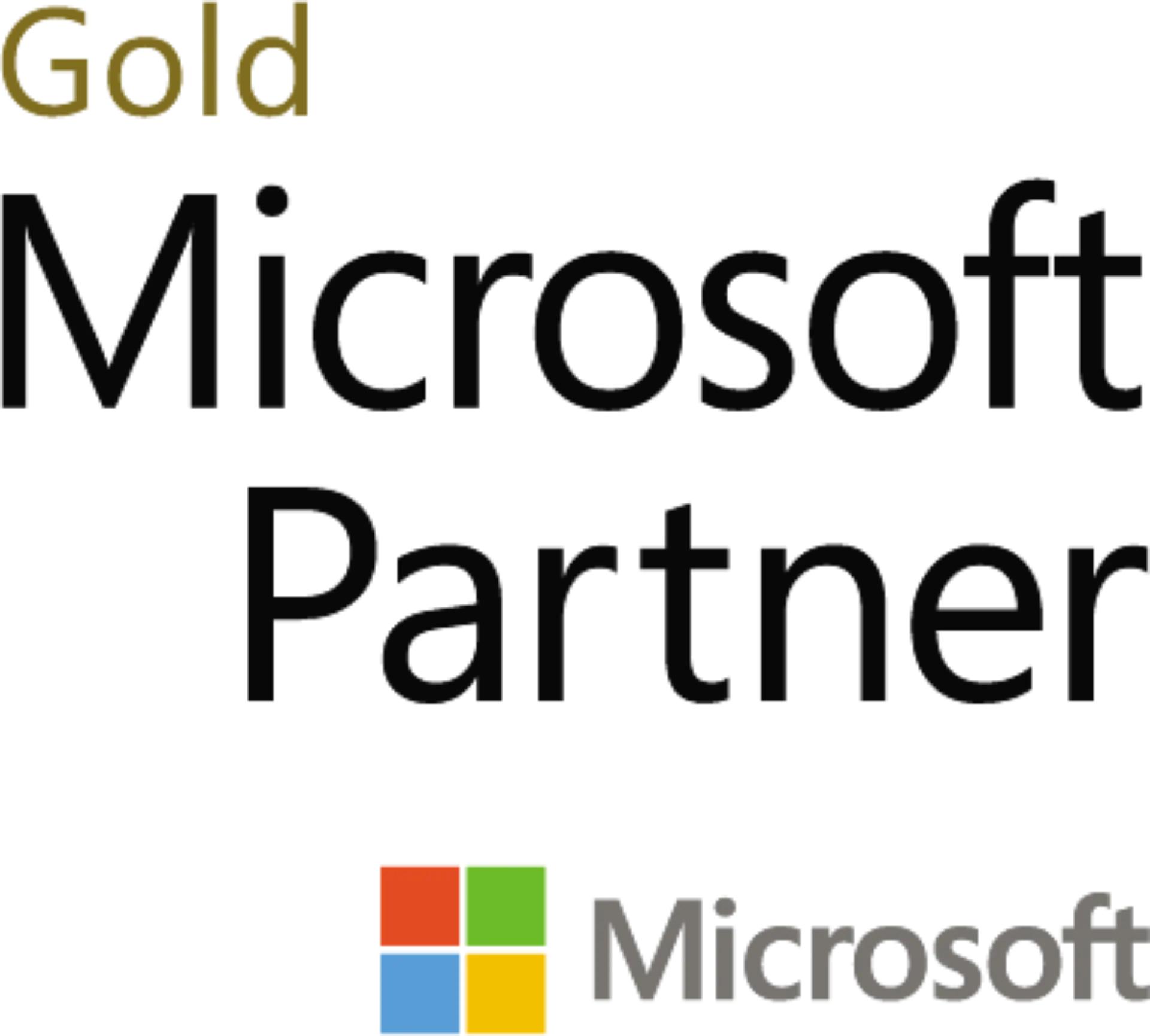 This image shows the Microsoft Partner Gold status logo.